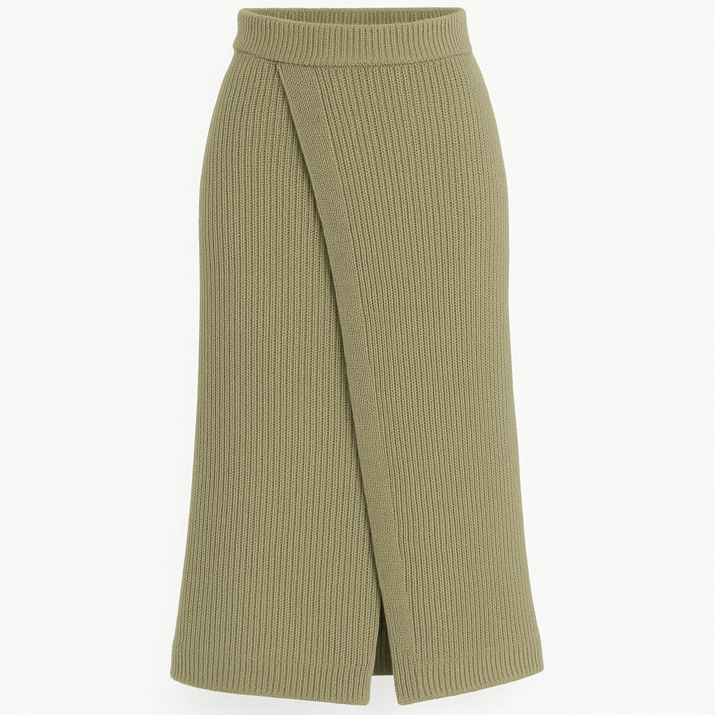 Sculpted Knit Olive Skirt