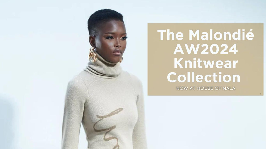 Model showcasing the Malondié knitwear collection