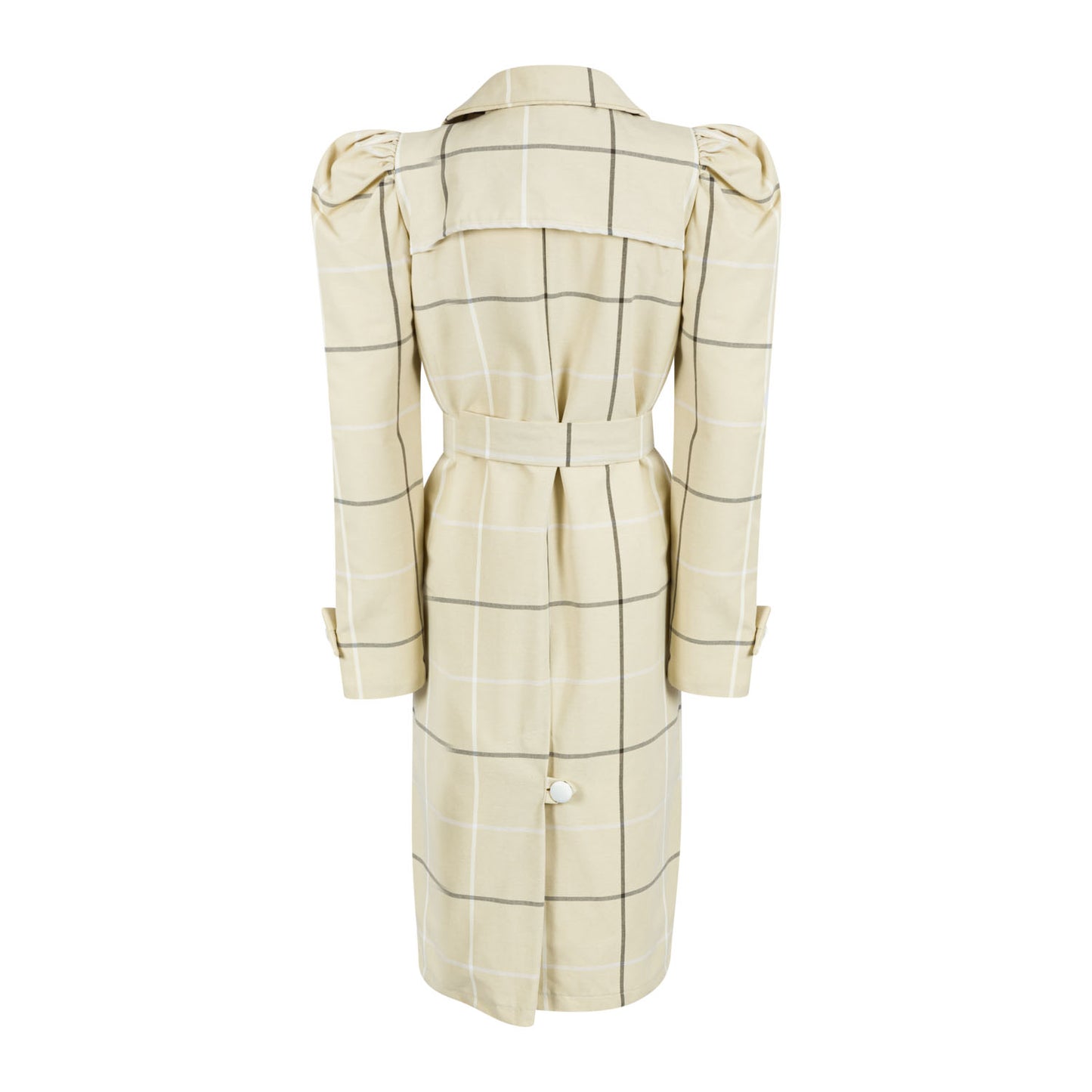 Mosima Double Breasted Puff Sleeve Lined Trench Coat