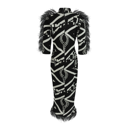 Knitwear Dress With Feathers