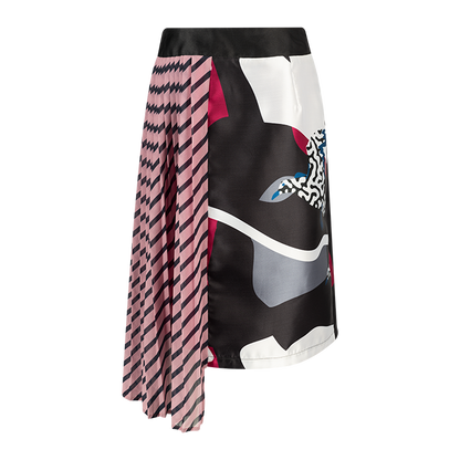 Sunday Best Asymmetric Half Pleated Printed Skirt