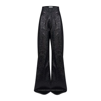 Elegant Textured Brocade Wideleg Pants