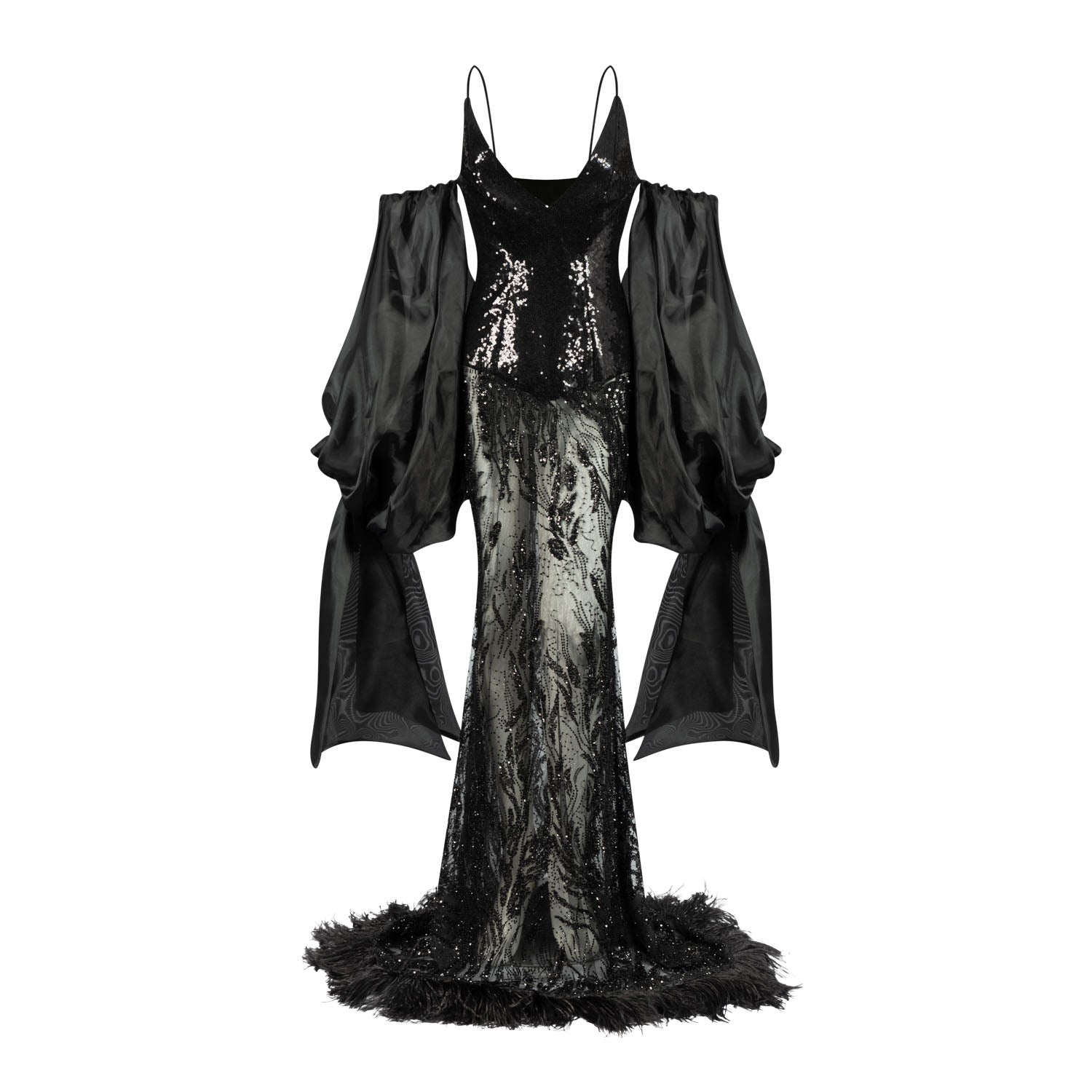 African Galactic Ostrich Feather Queen Gown | AFI Online Store – House ...