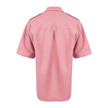 Mauve Boxy Knit Short Sleeve Shirt