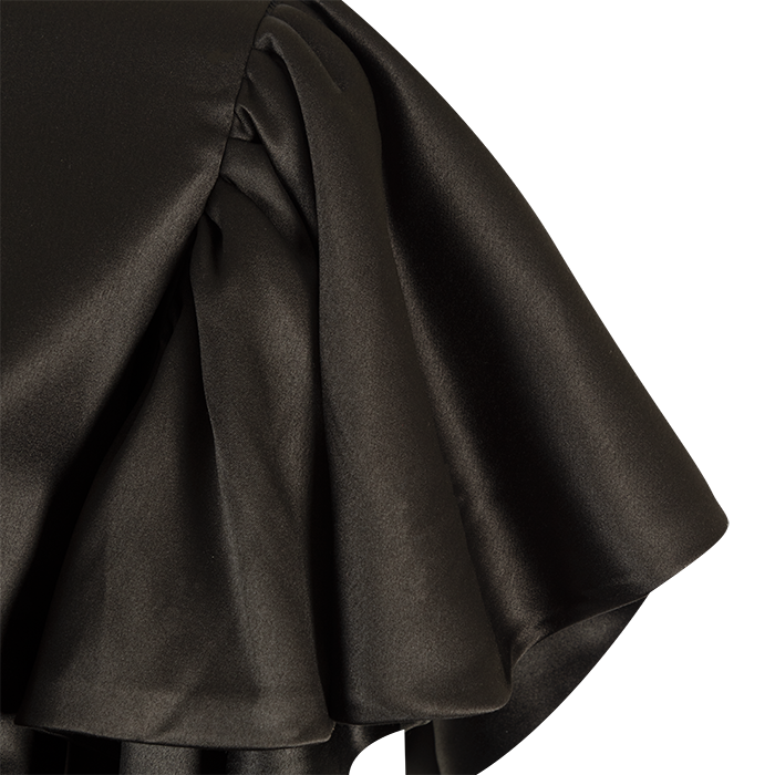 Black Satin Skirt Set