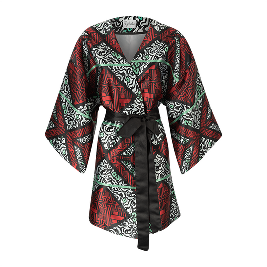 Batho Pele Oversized Printed Kimono with Belt