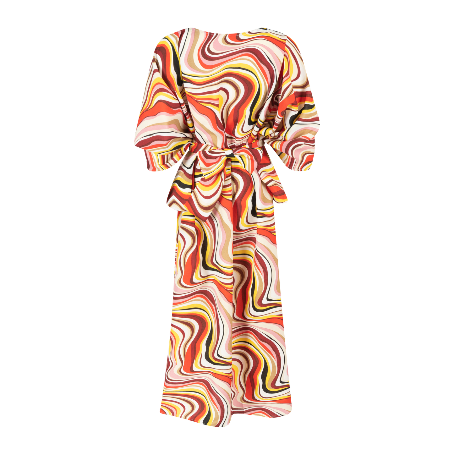 Woven Belted, Candy print Kimono with brooch