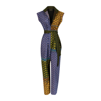 Purple and Yellow Kriss Cross Jumpsuit