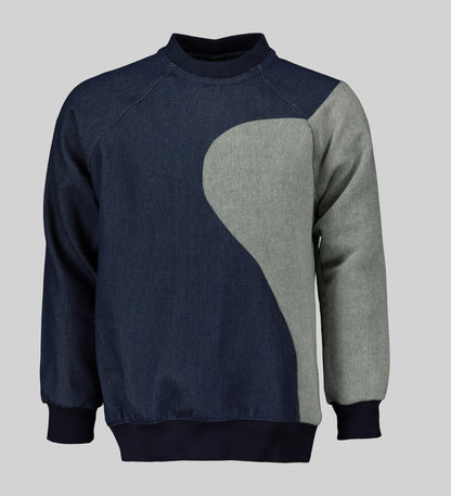 Denim Contrast Sweater