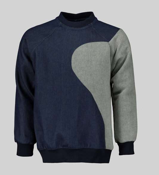 Denim Contrast Sweater