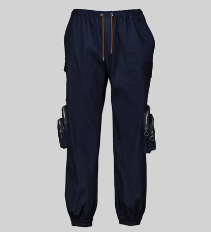 AFI Privé Military Cargo Pants in a jogger style, featuring a drawstring and side zip pockets. Shown from the front.