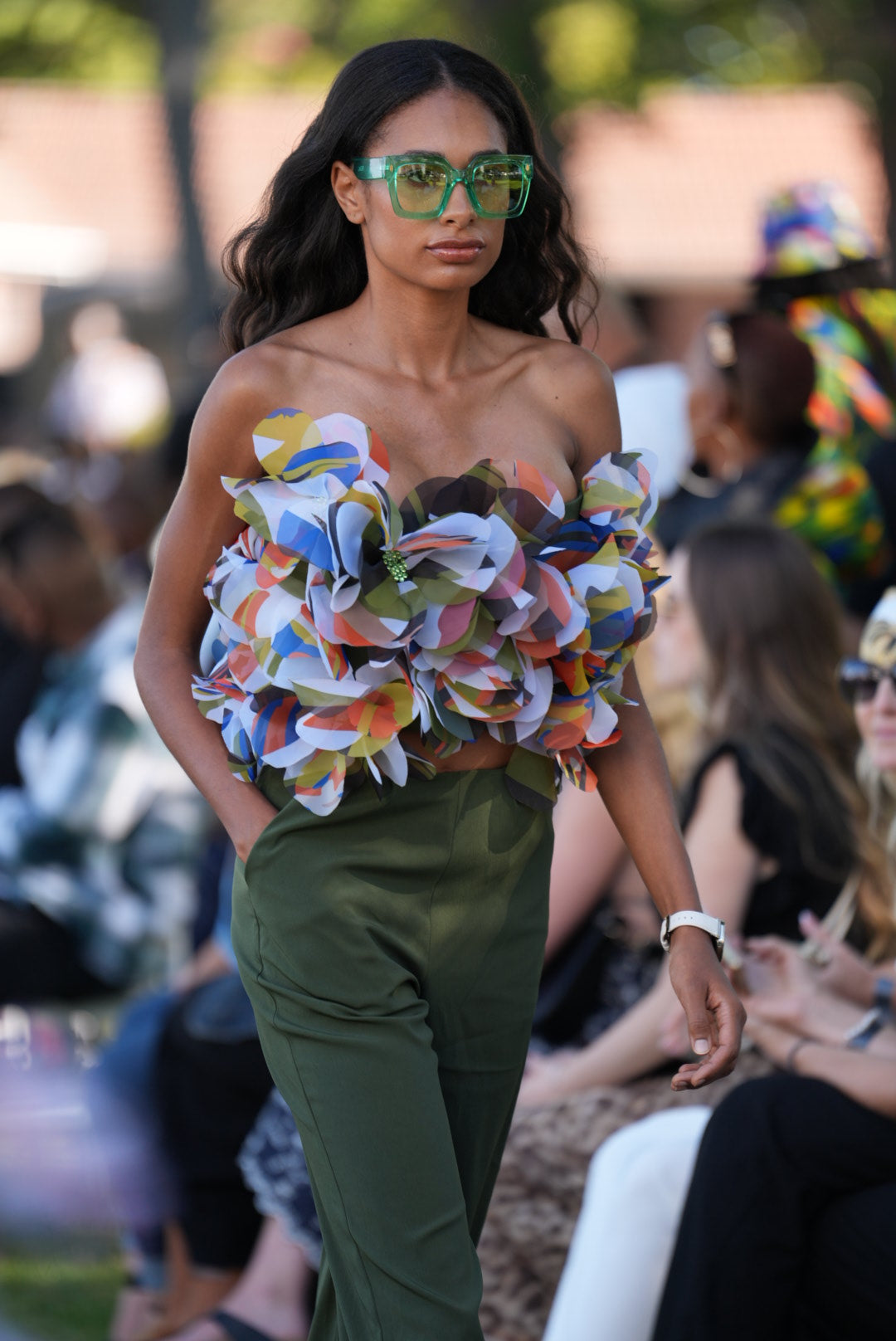 AFI Prive Floral Handstitched Top Small Multi-Coloured
