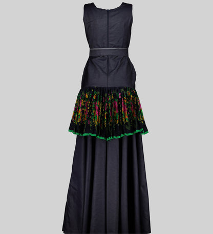 Tsonga Pleated Maxi Denim Dress