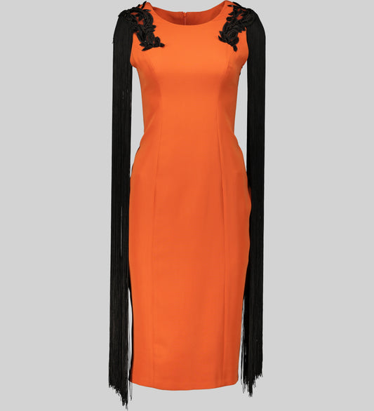 Tassel Burnt Orange Dress