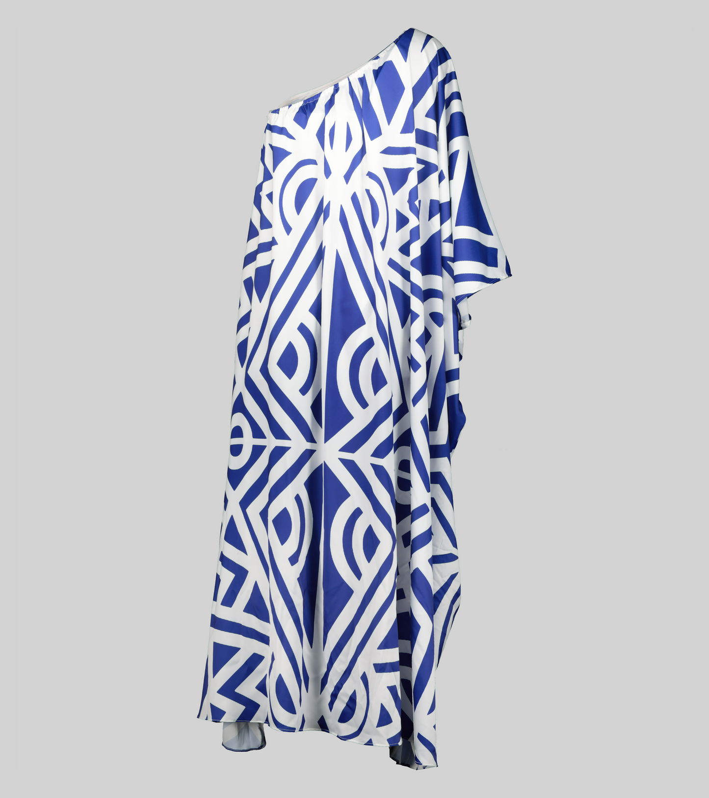 Mykonos Print One Shoulder Maxi Dress