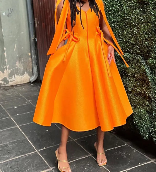 Orange Flared Dress