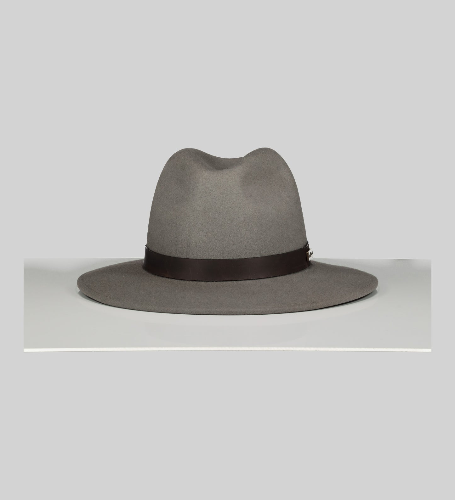 Two Tone Fedora Hat with Charcoal Trim
