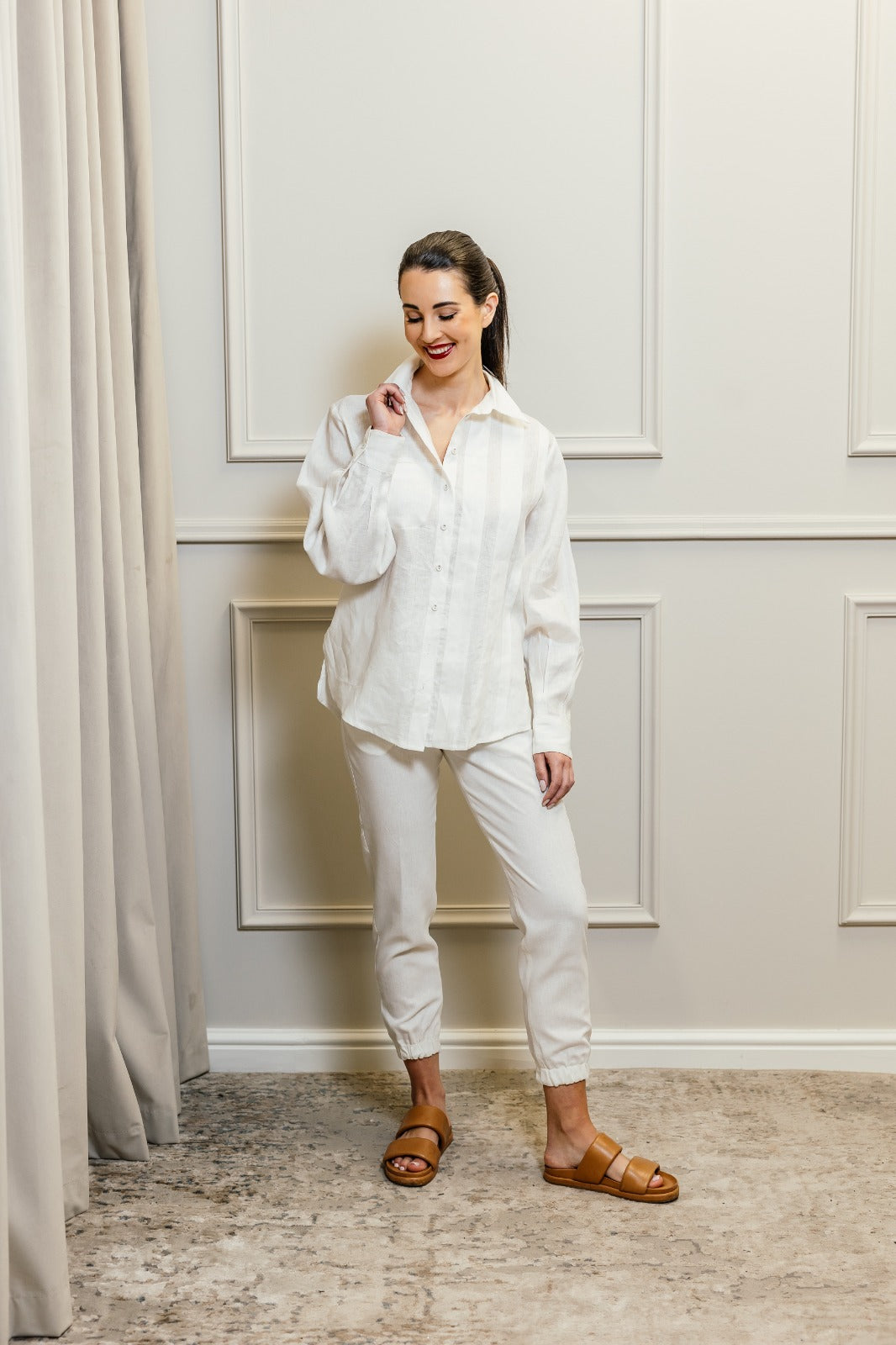 Crisp White Linen Shirt 