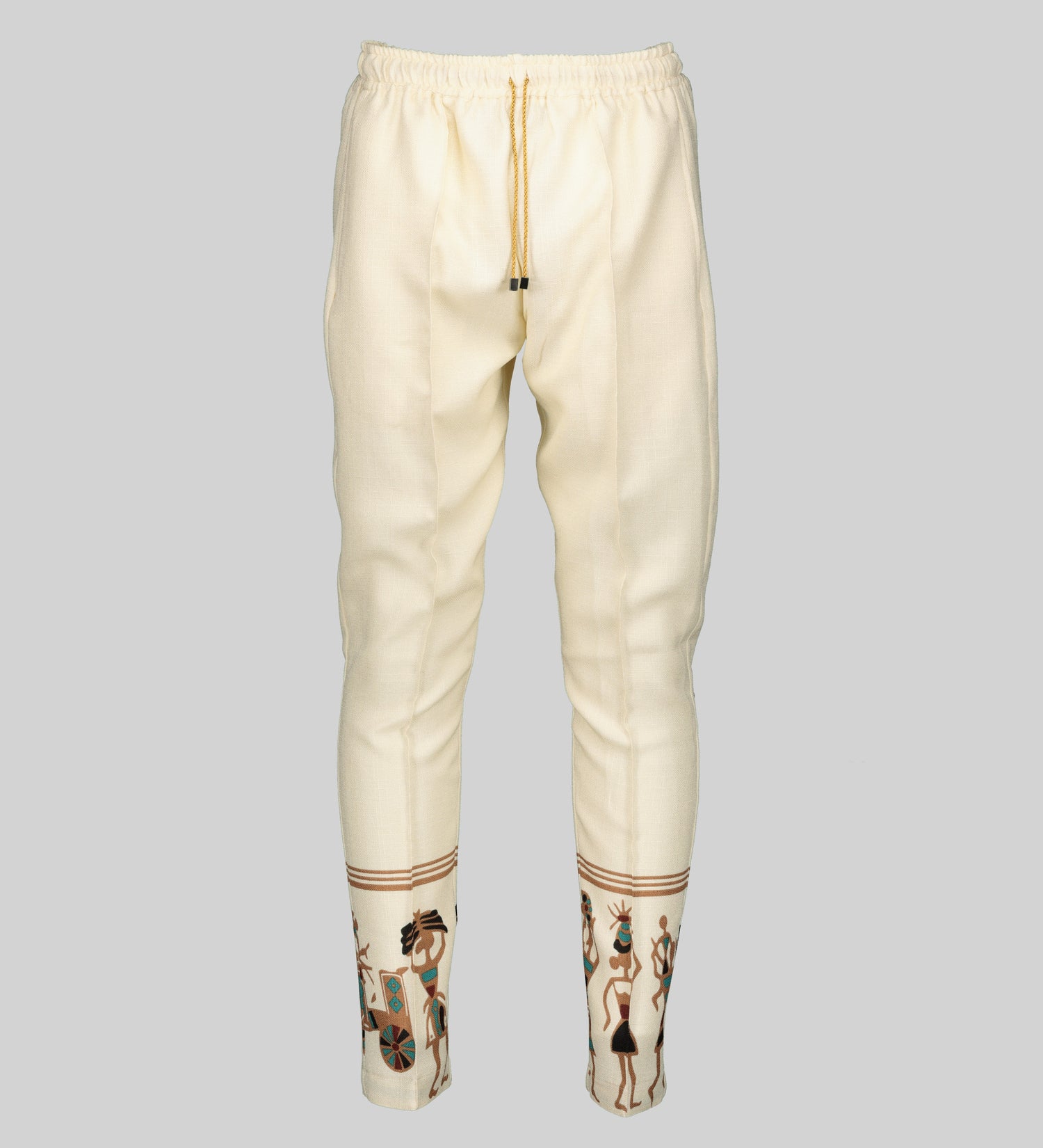 Irish Linen Pants with Hem Print GVLLVNT