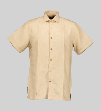 Irish Linen Short Sleeve Pintuck Shirt