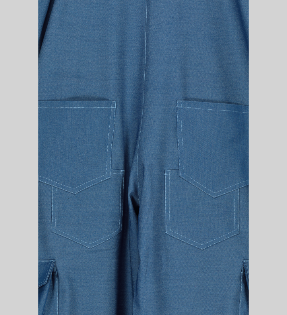 Men's Denim Dungaree with Cargo Pockets