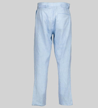 Men's Light blue Formal Linen Pants