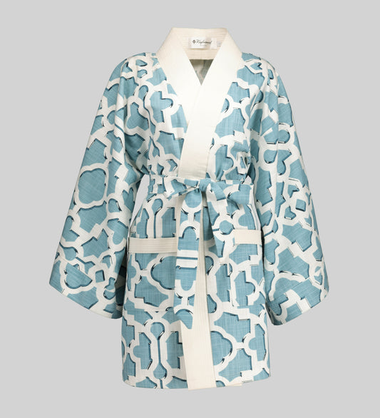 Viscose & Cotton Long Wide Sleeve Kimono
