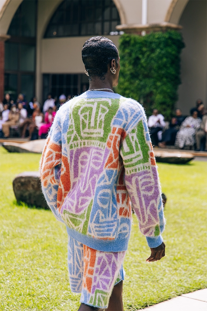 Mohair African Face Masks Cardigan