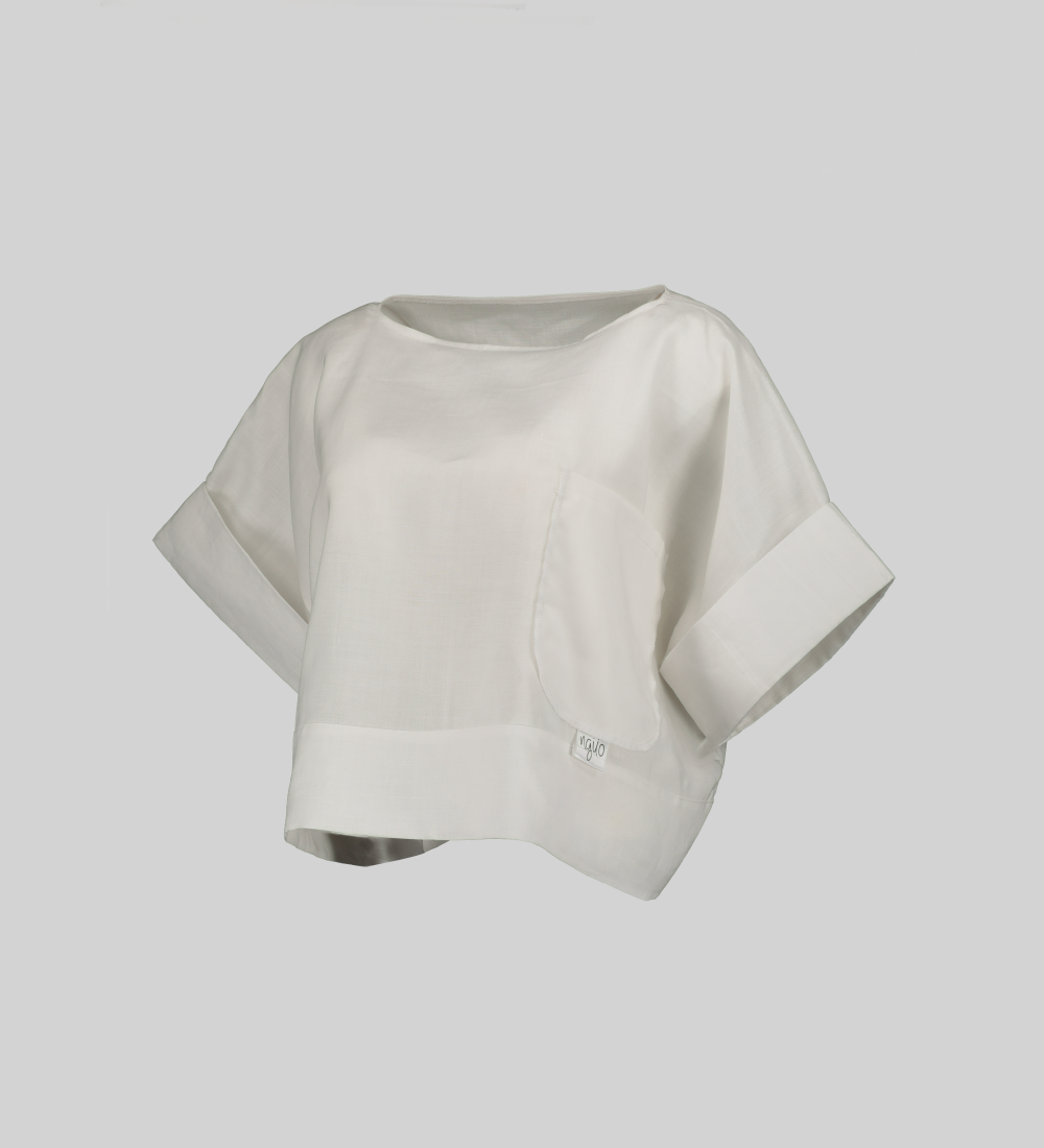 Mraba top with pocket (white,black,teal)
