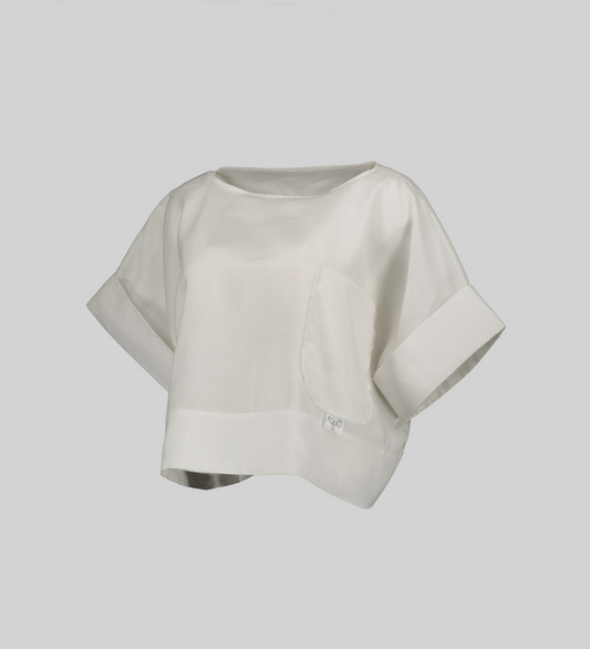 Mraba top with pocket (white,black,teal)