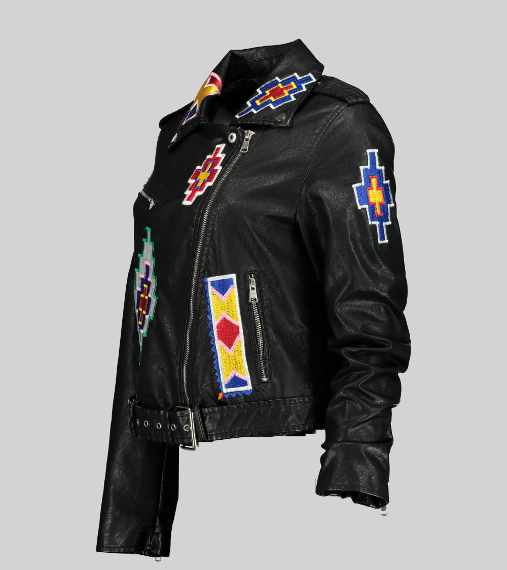 Ndebele double Biker jacket Maria McCloy