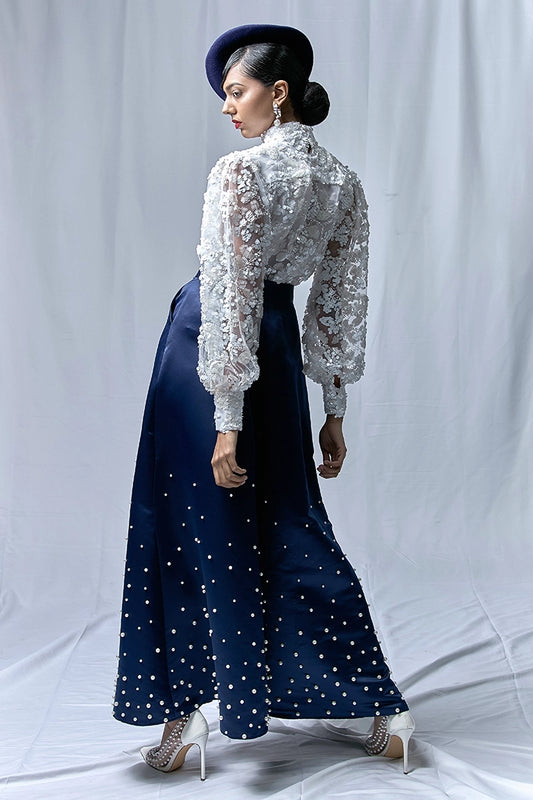 Pearl Beaded Palazzo Pants
