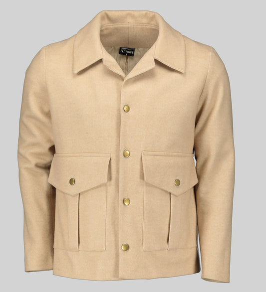 AFI PRIVÉ  Melton Jacket with Pockets and Gold Stud Buttons House of Nala