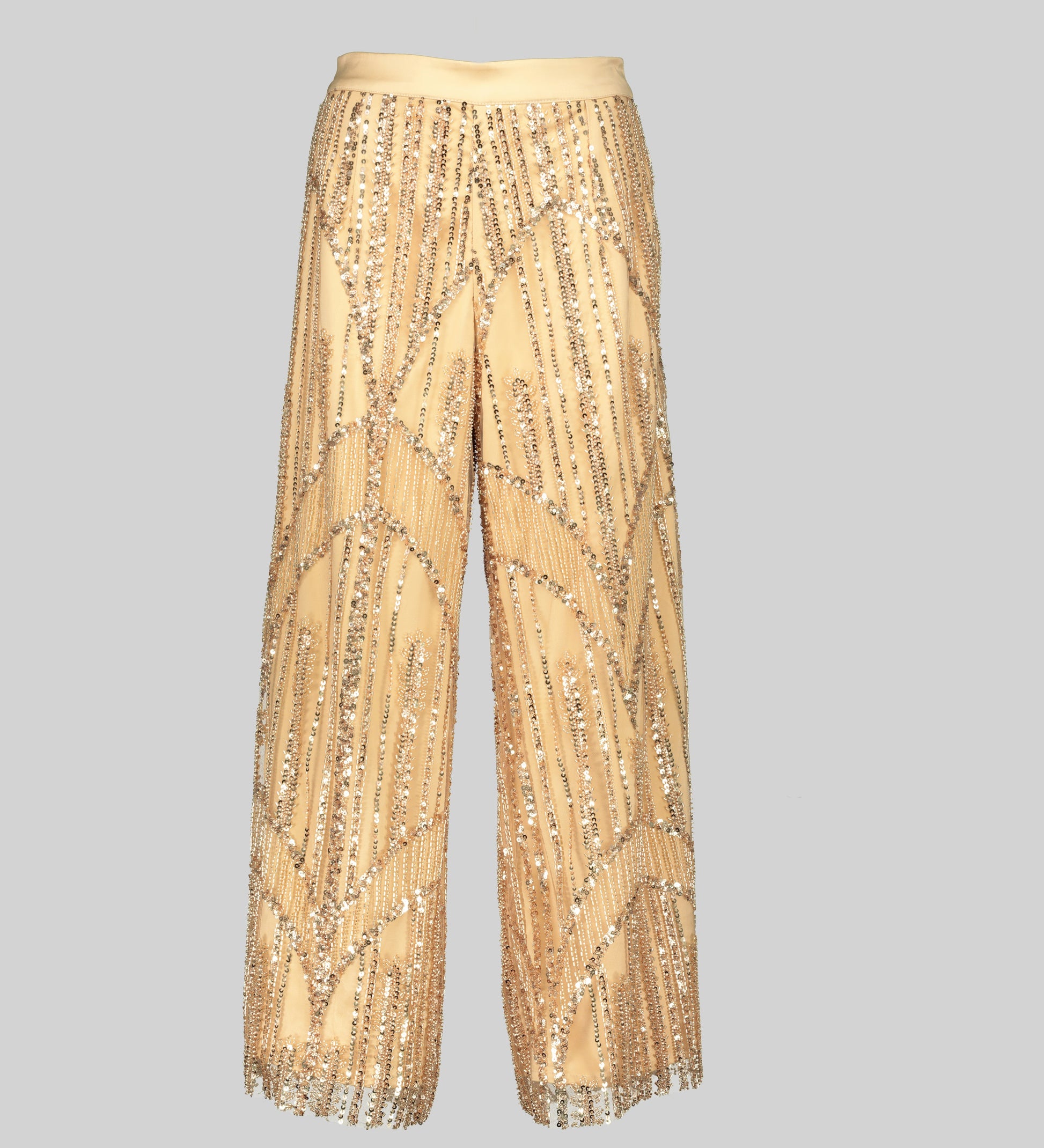 Africa Fashion International, Classic Lacey Wide Leg Pants, Champagne, sequins, wide leg, elegant, chic, all body types