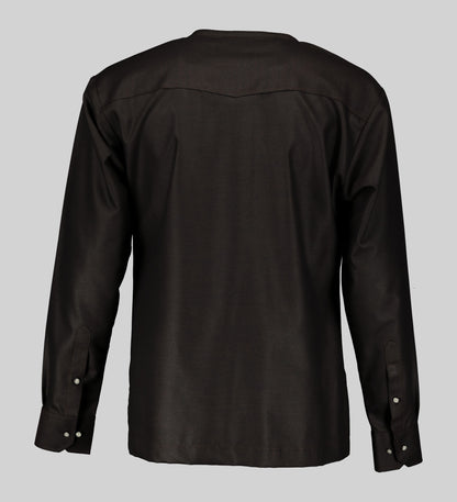Men's Long Sleeve Shirt with Front Yoke Orange Detail