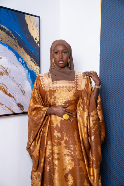 Khadija Embroidered Silk Bubu