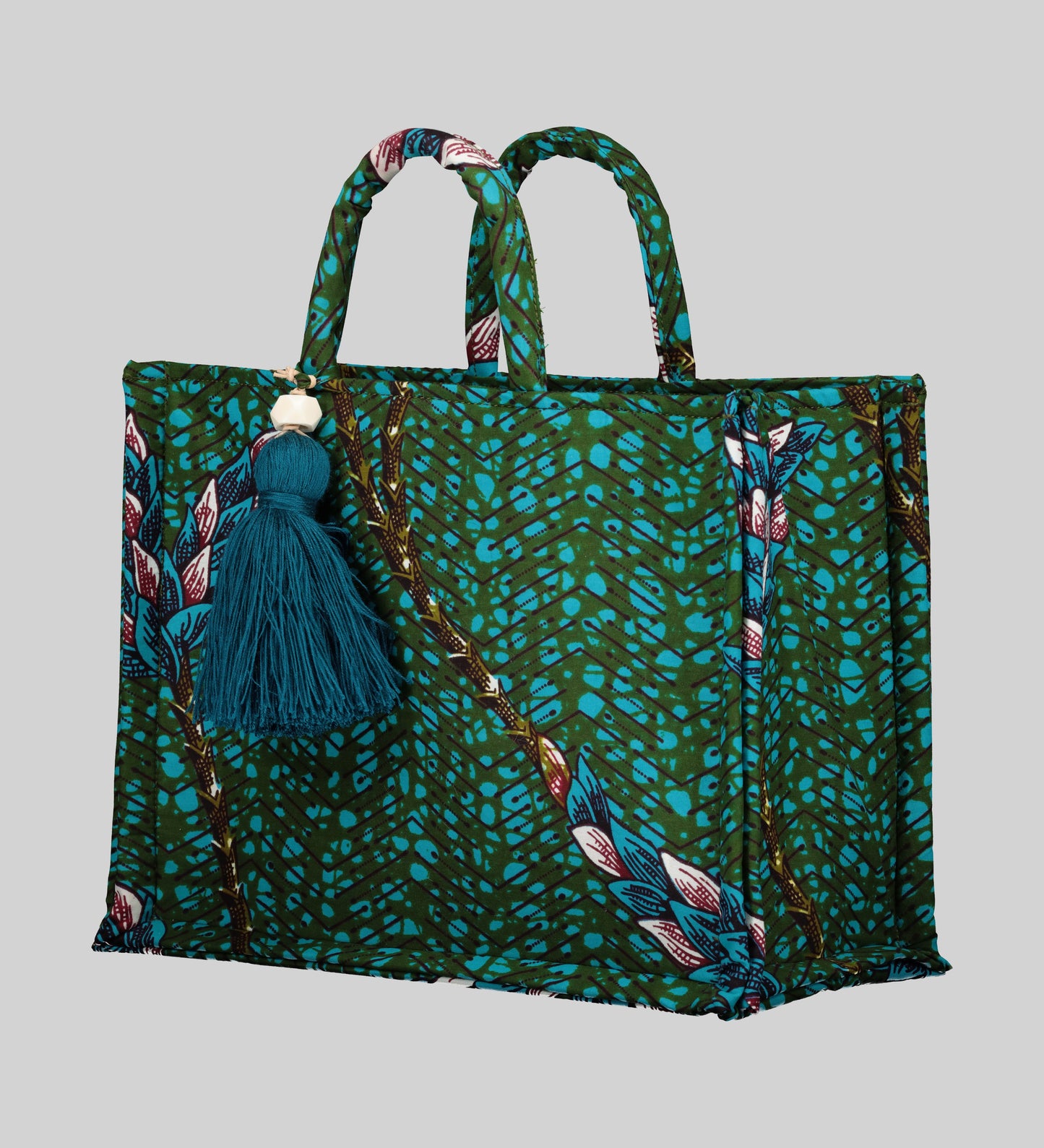 Leaf Stem Print Tinee Tote Bag with Pouch