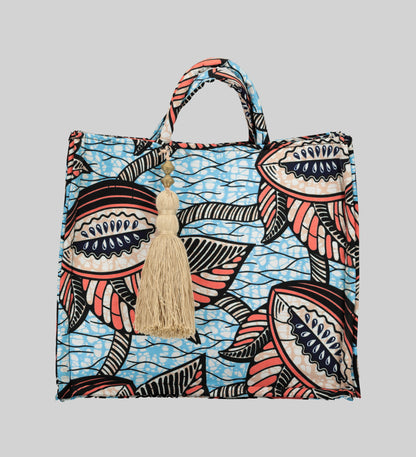 Thuli Leaf Seed Print Tote Bag with Pouch