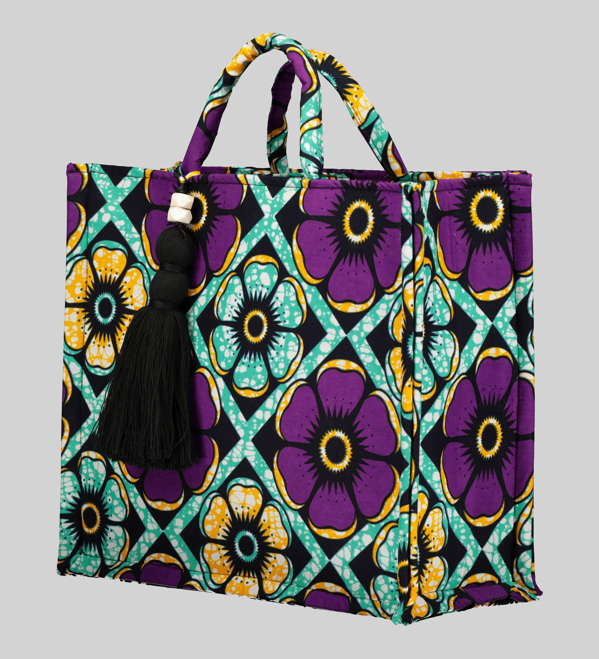 Thuli Floral Print Tote Bag with Pouch Zinhle Designs