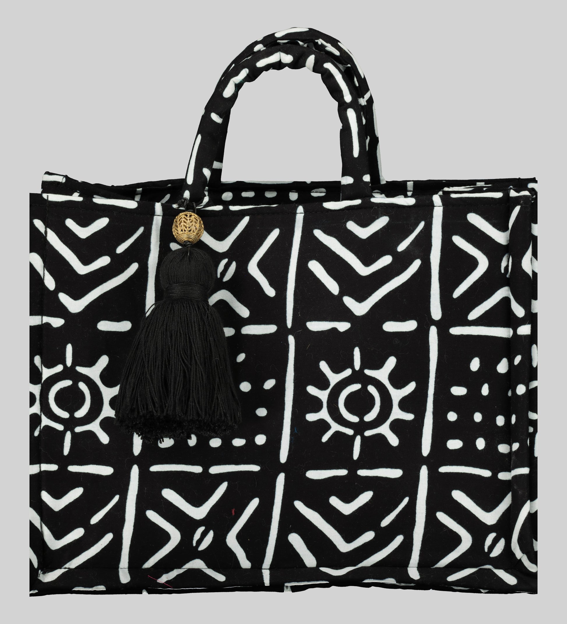 Thuli Monochrome Print Tote Bag with Pouch Zinhle Designs