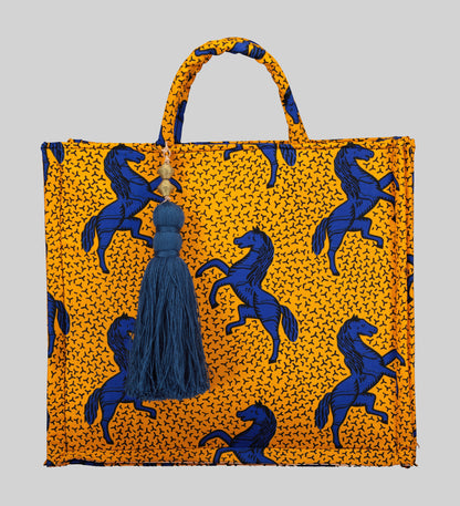 Thuli Horse Print Tote Bag with Pouch