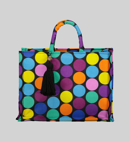 Polka Dots Tinee Tote Bag with Pouch Multi-Coloured