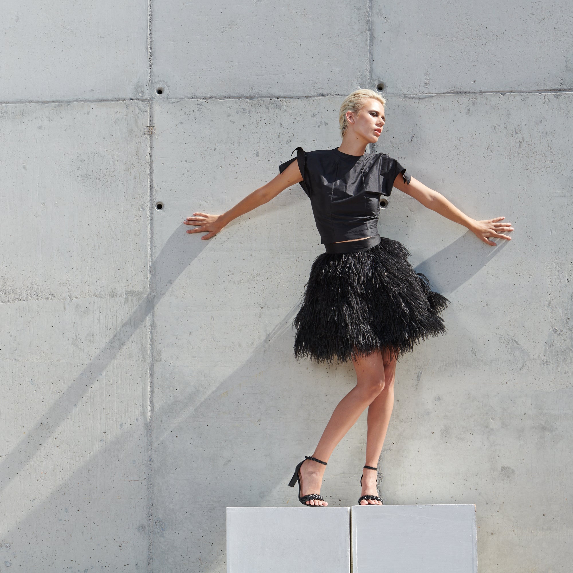 ASOS Embellished Mini Skirt With Feather Hem in Black | Lyst UK