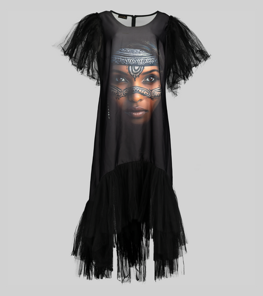 Fulani Face Print Dress