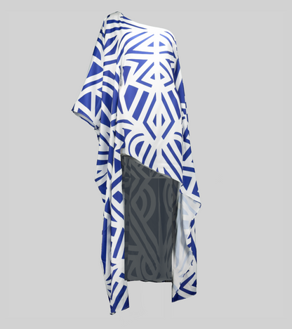 Mykonos Print One Shoulder Maxi Dress