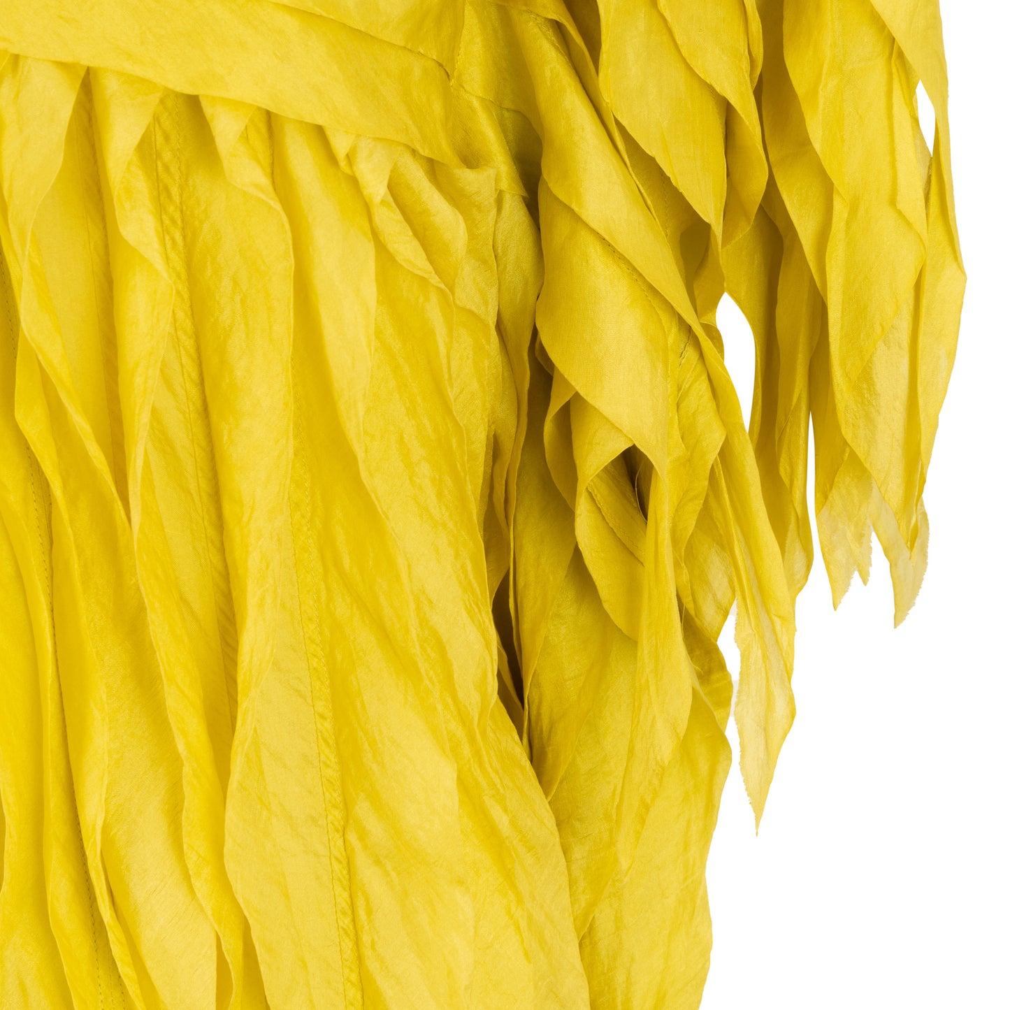 Yellow Silk Feullete Kaftan