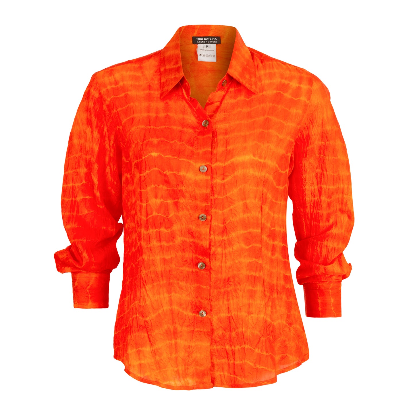 Orange Silk Tie & Dye Shirt