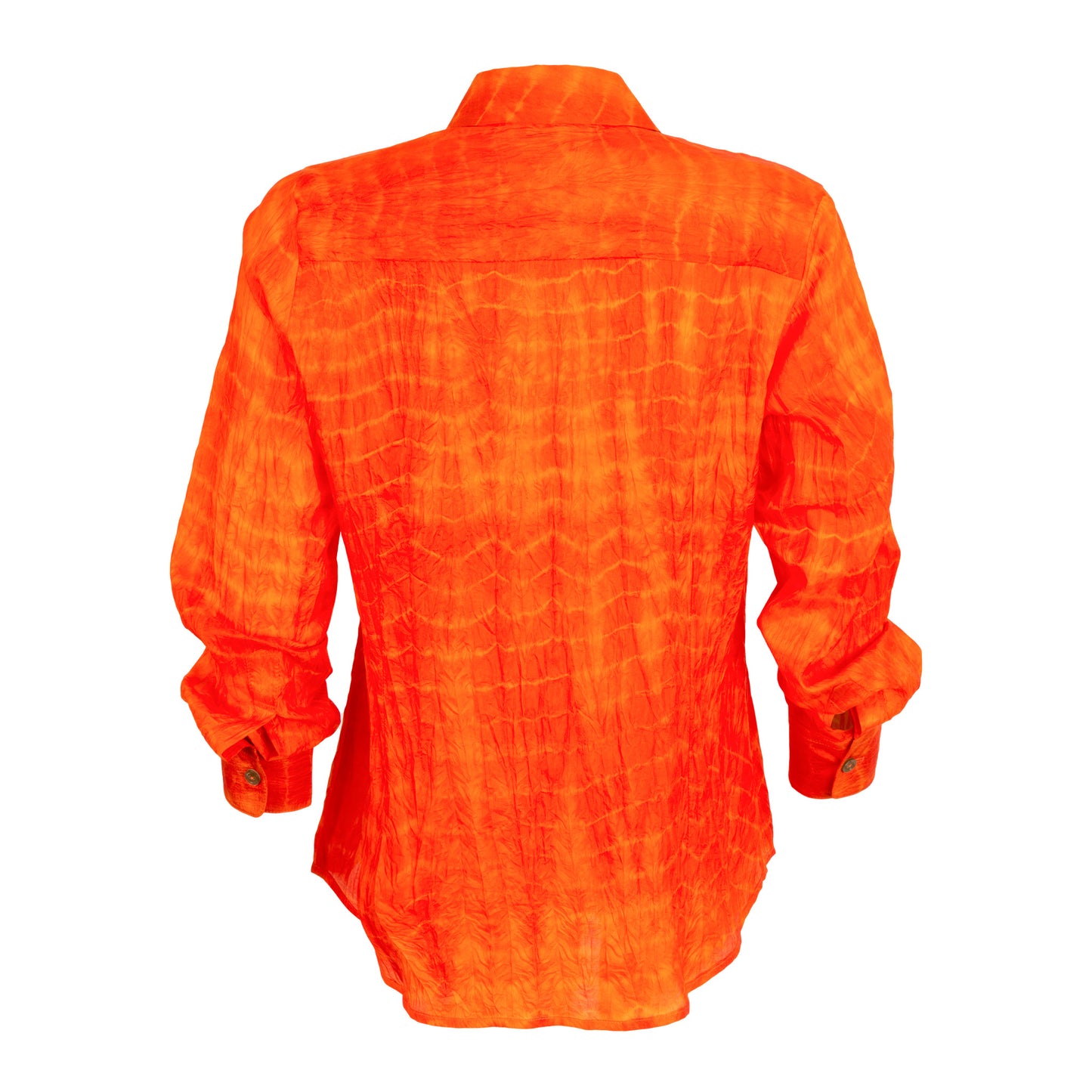 Orange Silk Tie & Dye Shirt