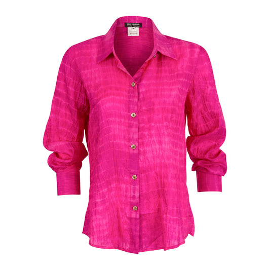 Pink Silk Tie & Dye Shirt