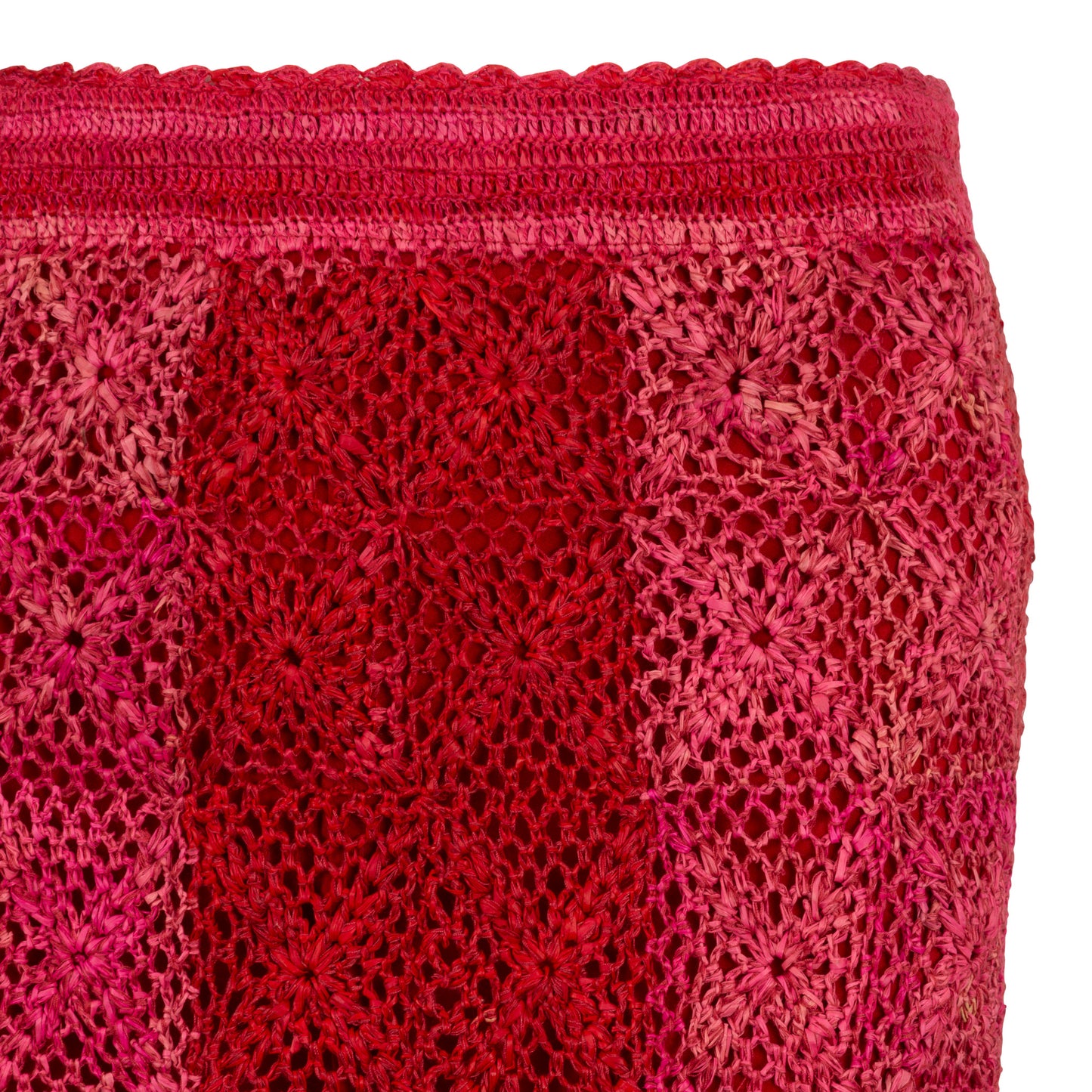 Long Red Crotchet Skirt